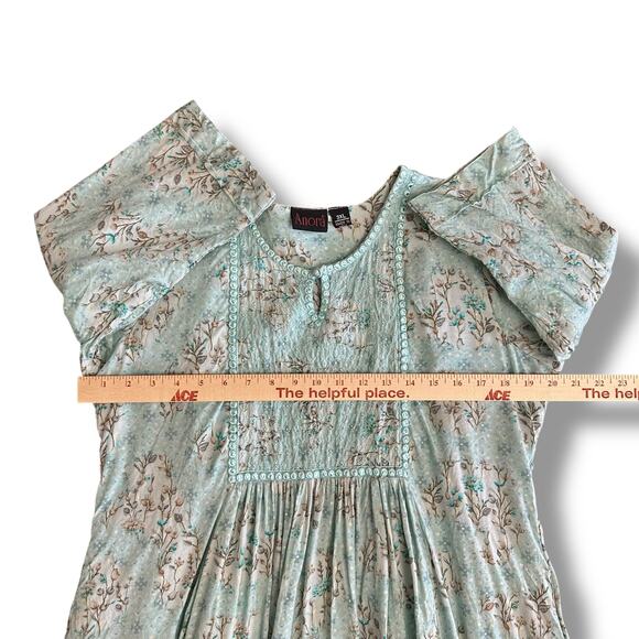 Anora India Boho Embroidered Mirror Work Floral Midi Dress 3XL Lined Festival - Picture 3 of 10